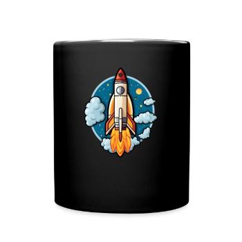 Rocket - Full Colour Mug - black - Front