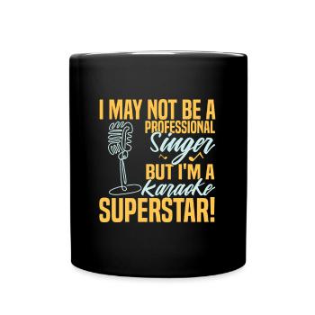 Un chanteur de karaoké dit superstar du karaoké rétro - Mug uni - noir - Devant