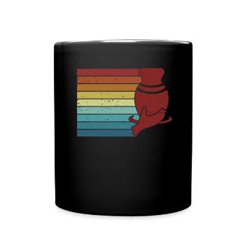 Retro Pottery Pro Wheel Hobby Lover Pottery - Full Colour Mug - black - Front