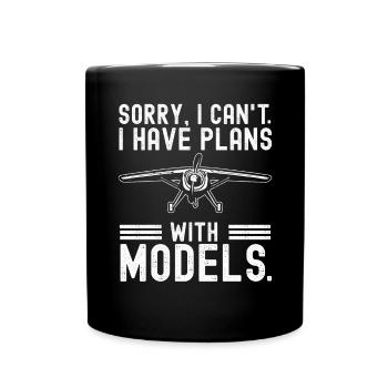 Remote Controlled Airplane Model Airplane - Full Colour Mug - black - Front