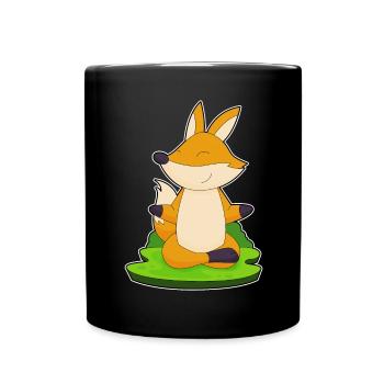 Fuchs Yoga Fitness Meditation - Tasse einfarbig - Schwarz - Vorne