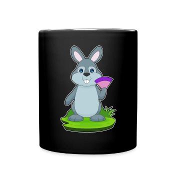 Rabbit hand fan - Full Colour Mug - black - Front