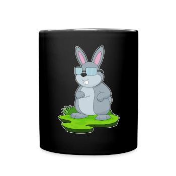 Rabbit Glasses - Full Colour Mug - black - Front