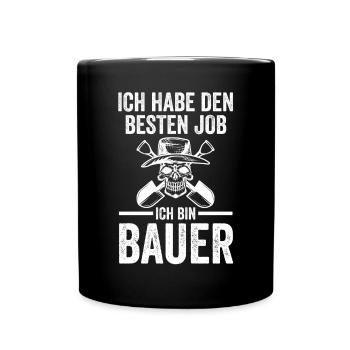 Landwirtschaft Landwirt Traktor Bauernhof Bauer - Tasse einfarbig - Schwarz - Vorne