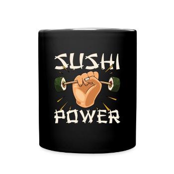 Japanisches Essen Sushi Gym Nigiri Sushi Roll - Tasse einfarbig - Schwarz - Vorne