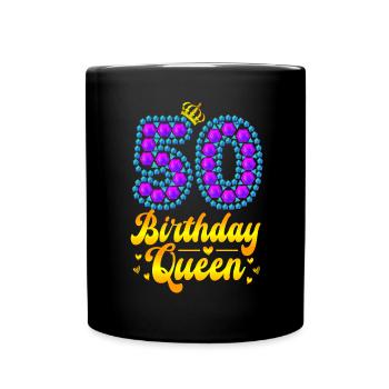 50 anniversaire Couronne d’anniversaire de reine 50e anniversaire - Mug uni - noir - Devant