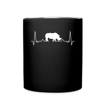 Rhino Heartbeat Rhino - Full Colour Mug - black - Front