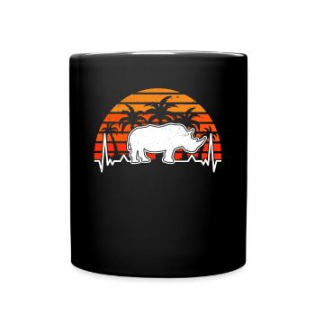Rhino Heartbeat Rhino - Full Colour Mug - black - Front