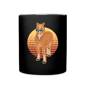 Haflinger Pferde Haffi Pferdebesitzer Geschenk - Tasse einfarbig - Schwarz - Vorne