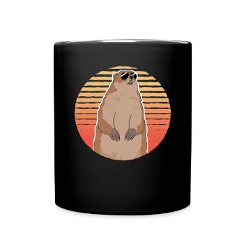 Murmeltiere Mankai Groundhog Munggen Geschenk - Tasse einfarbig - Schwarz - Vorne
