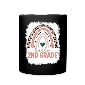 Second Grade Rainbow Girls Boys Teacher Team 2nd - Full Colour Mug - black - Front