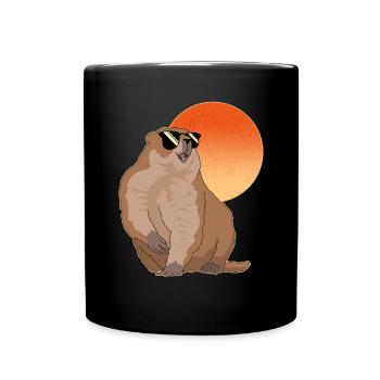 Murmeltiere Munggen Mankai Groundhog Geschenk - Tasse einfarbig - Schwarz - Vorne
