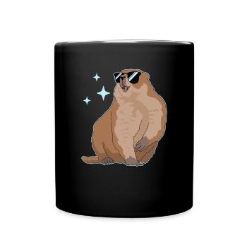 Murmeltiere Mankai Munggen Groundhog Geschenk - Tasse einfarbig - Schwarz - Vorne
