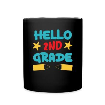 Second Grade Rainbow Girls Boys Teacher Team 2nd - Full Colour Mug - black - Front