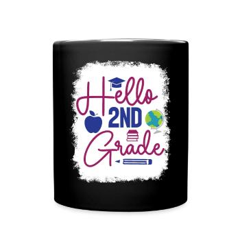 Second Grade Rainbow Girls Boys Teacher Team 2nd - Full Colour Mug - black - Front