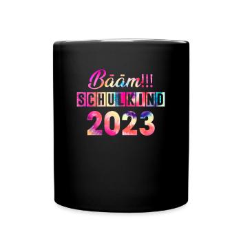 Schulkind 2023 Einschulung - Tasse einfarbig - Schwarz - Vorne
