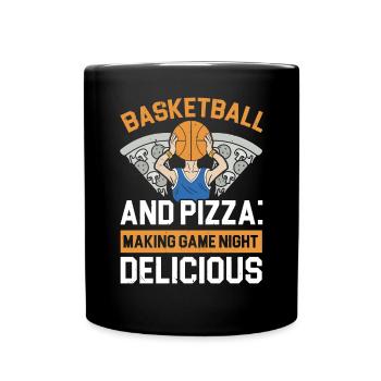 Pineapple Basketball Tropical Fruit Summer Sport - Full Colour Mug - black - Front