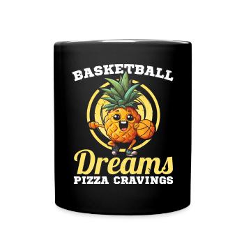 Pineapple Basketball Tropical Fruit Summer Sport - Full Colour Mug - black - Front