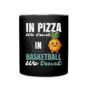 Ananas Basketball Tropische Frucht Sommer Sport - Tasse einfarbig - Schwarz - Vorne
