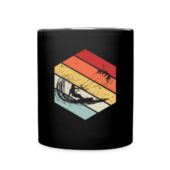 Kitesurfeurs vintage - Mug uni - noir - Devant