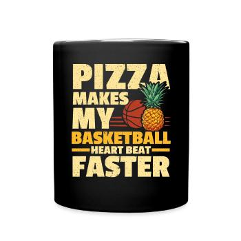 Pineapple Basketball Tropical Fruit Summer Sport - Full Colour Mug - black - Front