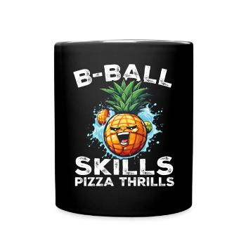 Pineapple Basketball Tropical Fruit Summer Sport - Full Colour Mug - black - Front