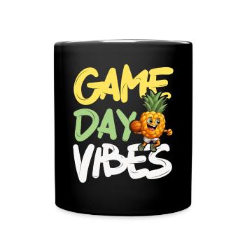 Pineapple Basketball Tropical Fruit Summer Sport - Full Colour Mug - black - Front