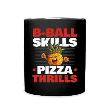 Pineapple Basketball Tropical Fruit Summer Sport - Full Colour Mug - black - Front