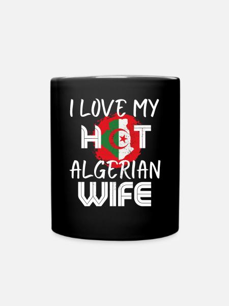Funny I Love My Hot Algerian Wife Husband - Full Colour Mug - black