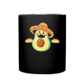 Avocado Taco Mexico Guacamole Lover Cinco De Mayo - Full Colour Mug - black - Front