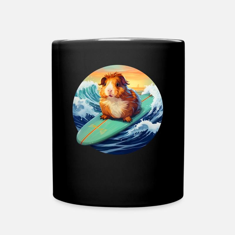 Meerschweinchen Surfen - Tasse einfarbig - Schwarz
