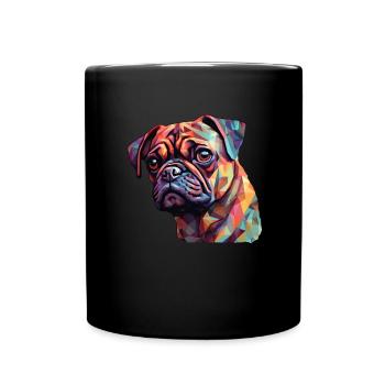 Pug Polygon - Full Colour Mug - black - Front