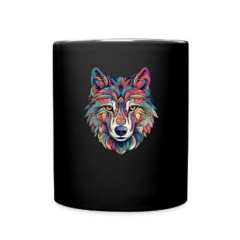 Wolf Ästhetik - Tasse einfarbig - Schwarz - Vorne