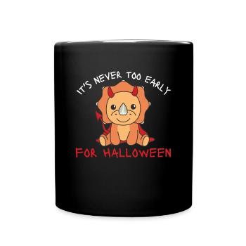 Triceratops il n’est jamais trop tôt pour Halloween - Mug uni - noir - Devant