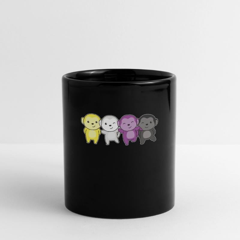 Nonbinary Monkey Flag Pride LGBTQ Cute Monkey Full Colour Mug