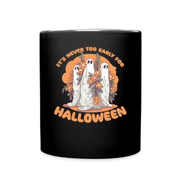 It's never too early for Halloween groovy ghost - Full Colour Mug - black - Front
