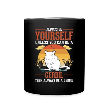 Gerbil Gift Racing Rat Gerbil - Full Colour Mug - black - Front