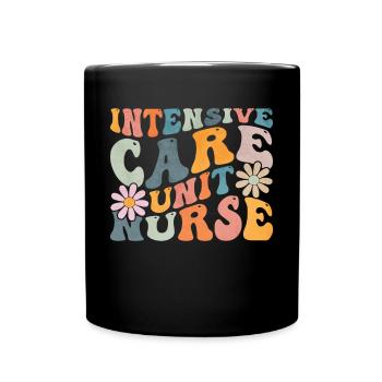 Infirmière groovy en soins intensifs IC - Mug uni - noir - Devant