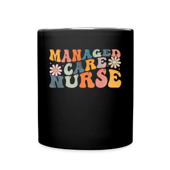Groovy Managed Care Nurse Nursing - Full Colour Mug - black - Front