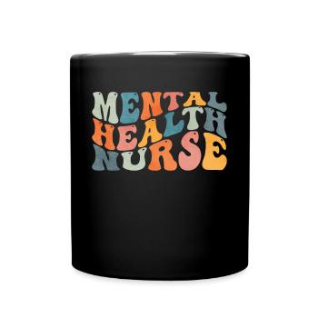 Groovy Krankenschwester für psychische Gesundheit - Tasse einfarbig - Schwarz - Vorne