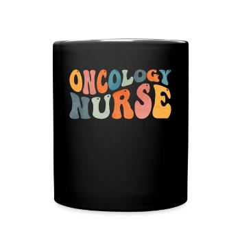 Groovy Onkologie Krankenschwester Krebs Chemo Kran - Tasse einfarbig - Schwarz - Vorne