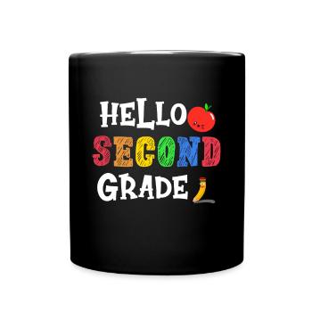 Zweite Klasse, Regenbogen, Mädchen, Jungen, Lehrerteam, 2. - Tasse einfarbig - Schwarz - Vorne