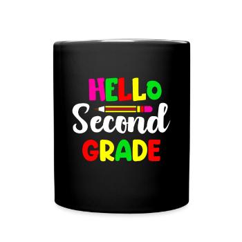 Zweite Klasse, Regenbogen, Mädchen, Jungen, Lehrerteam, 2. - Tasse einfarbig - Schwarz - Vorne