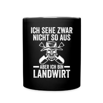 Landwirtschaft Bauer Landwirt - Tasse einfarbig - Schwarz - Vorne