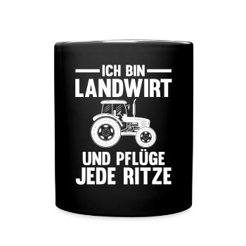 Landwirtschaft Bauer Landwirt - Tasse einfarbig - Schwarz - Vorne