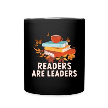 Readers Are Leaders Bookworm National Book Day - Full Colour Mug - black - Front