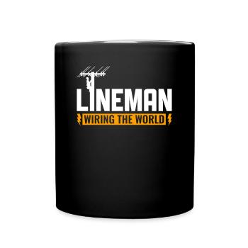 Lineman Wiring the World Electrician - Full Colour Mug - black - Front