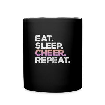 Cheerleader Cheerleading Sport Gymnastik Geschenk - Tasse einfarbig - Schwarz - Vorne