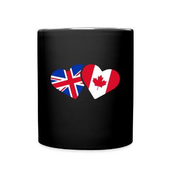 Drapeau du Canada du Royaume-Uni - Cœur Amour des Canadiens britanniques - Mug uni - noir - Devant