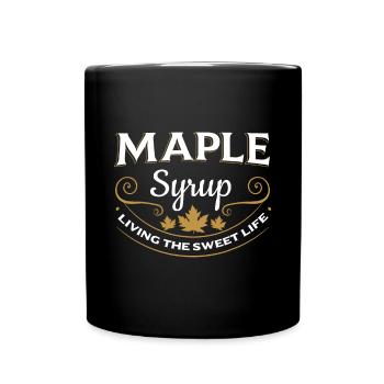 Ahornsirup Frühstück Liebhaber Süßer Pfannkuchen Kanada - Tasse einfarbig - Schwarz - Vorne